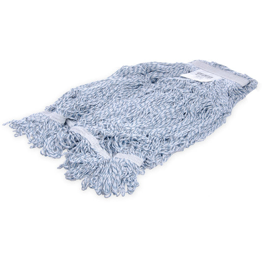 Carlisle 369674B14 24 oz Large Blue Rayon Cotton Blend Flo-Pac Mop Head with 1/2" Band