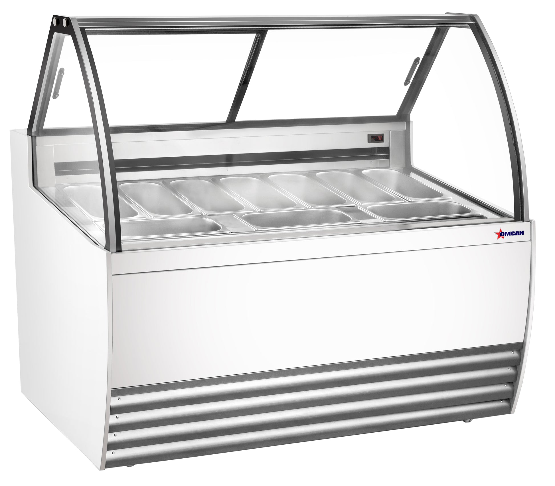 Omcan 47498 55" Gelato Display Showcase (White Exterior) with 10 Pans