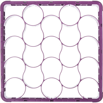 Carlisle REW20SC89 Lavender 20-Compartment Polypropylene OptiClean NeWave Color-Coded Short Glass Rack Extender
