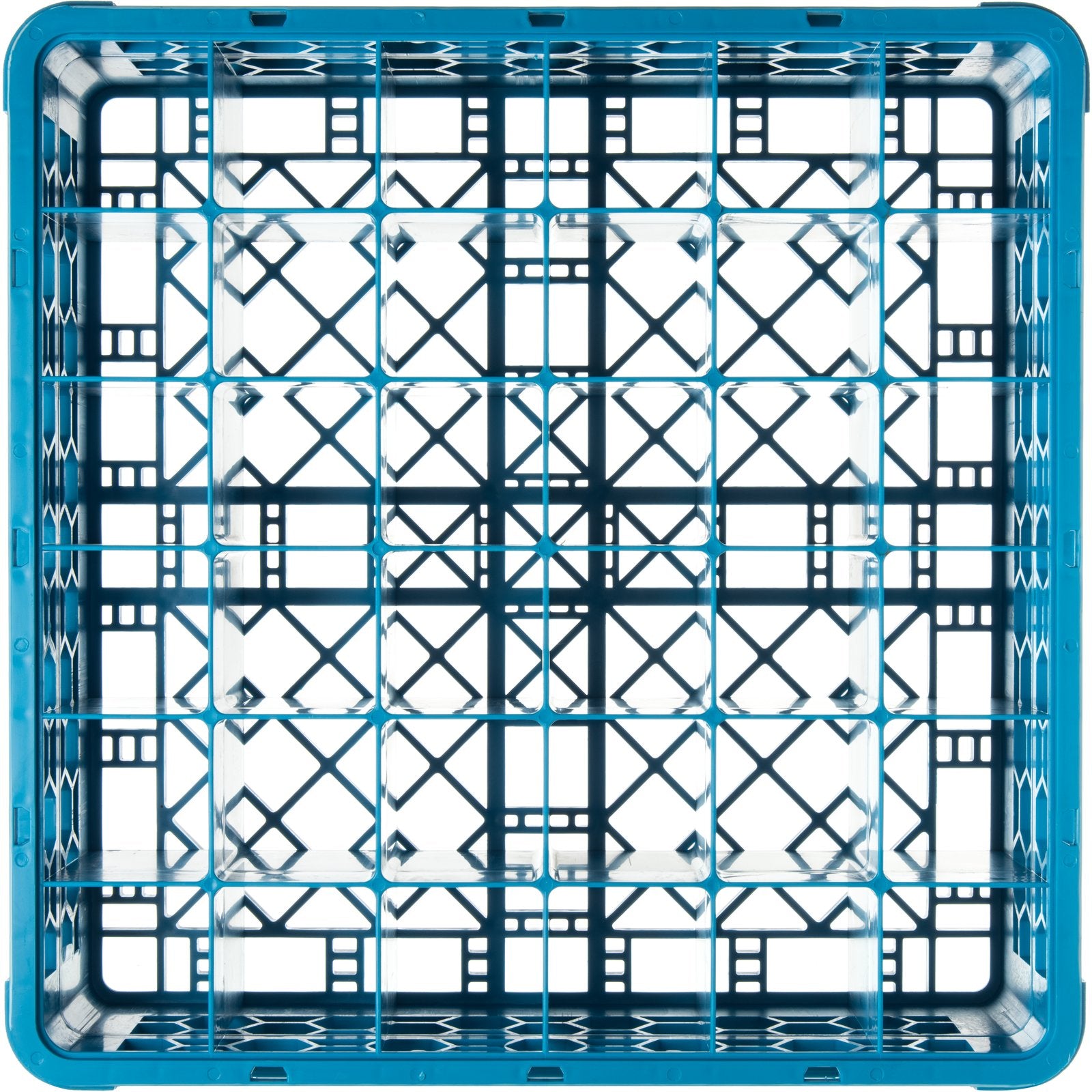 Carlisle RG36-114 Carlisle Blue 36-Compartment Polypropylene OptiClean Divided Glass Rack with 1 Extender 5.56"