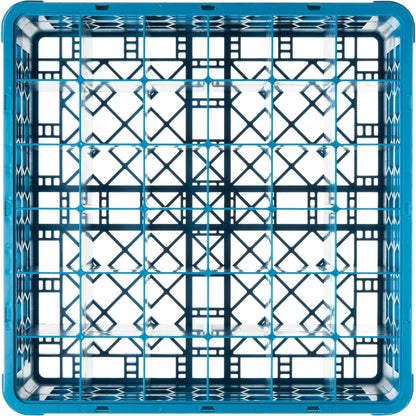 Carlisle RG36-114 Carlisle Blue 36-Compartment Polypropylene OptiClean Divided Glass Rack with 1 Extender 5.56"