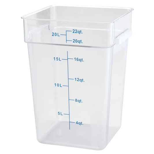 Winco PCSC-22C 22 Qt. Clear Square Polycarbonate Storage Container