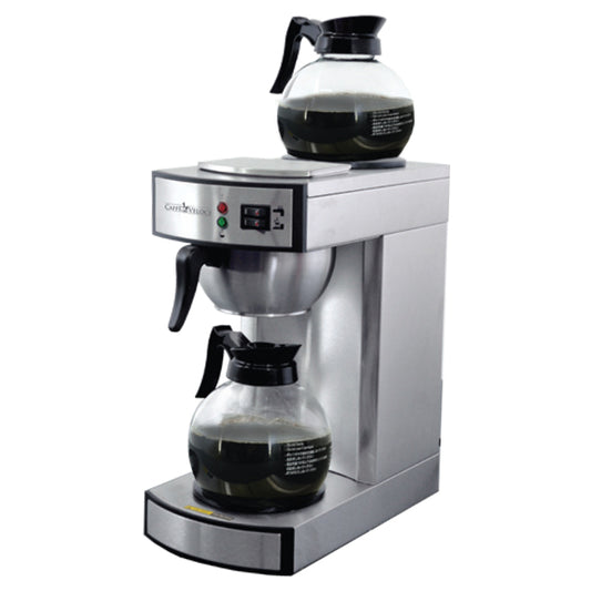 Omcan 44313 Stainless Steel Coffee Maker with 2 Glass Decanter