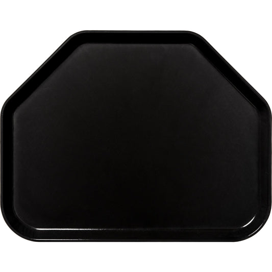 Carlisle 1713FG004 18" x 14" Black Trapezoid Glasteel Fiberglass Tray