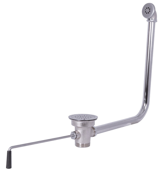 BK Resources BK-LWR-1O Brass Twist Drain, Lever Operated With Overflow, 11" Handle, 3-1/2" Opening