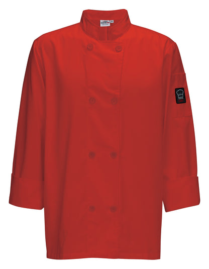 Winco UNF-6RXXL 2XL Red Tapered Chef Men's Jacket