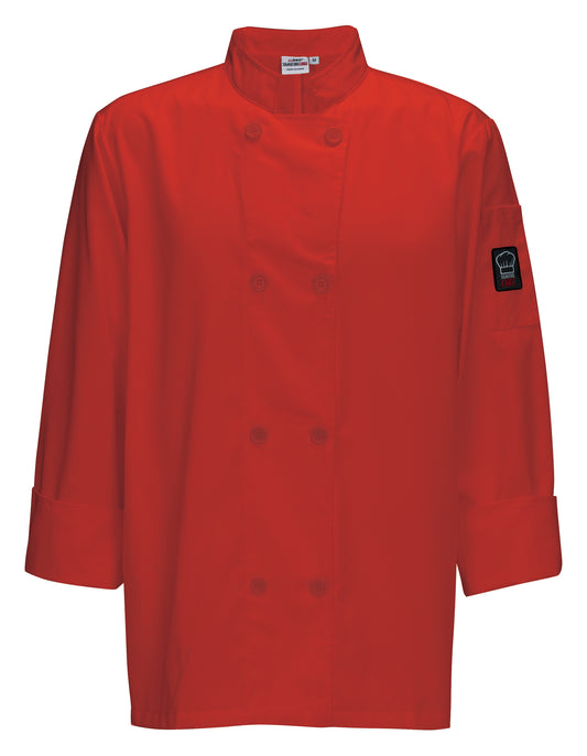 Winco UNF-6RXXL 2XL Red Tapered Chef Men's Jacket