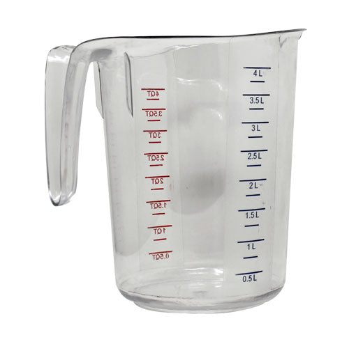Omcan 80574 4 Qt / 3800 ml Clear Polycarbonate Measuring Cup