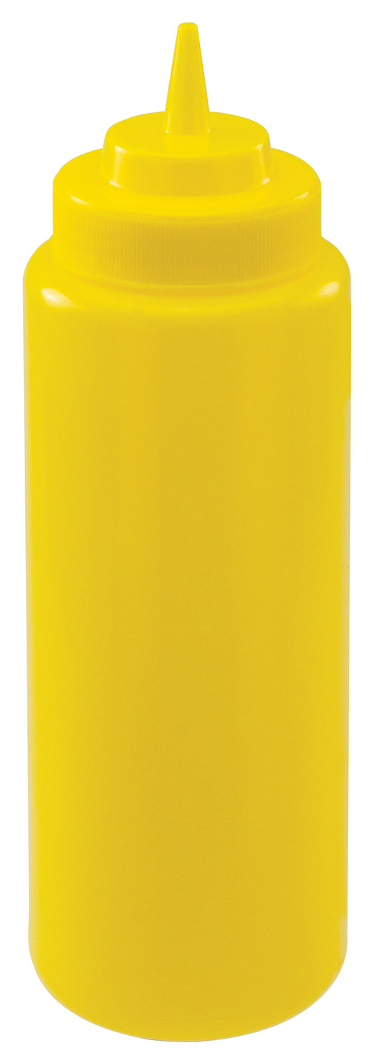 Winco PSW-32Y 32 oz. Yellow Wide Mouth Squeeze Bottles (6pcs/pk)