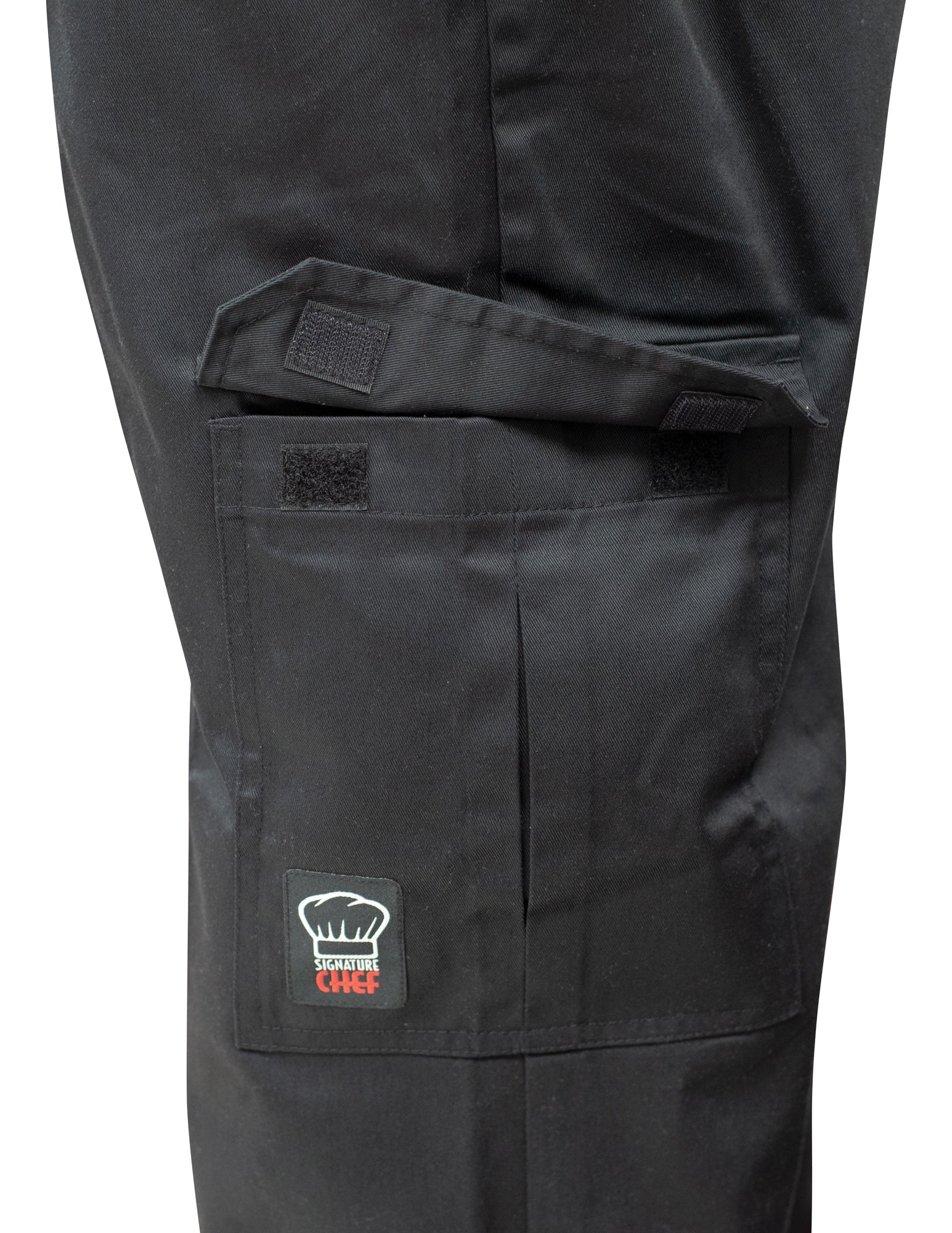 Winco UNF-11KL Large Black Cargo Chef Pants