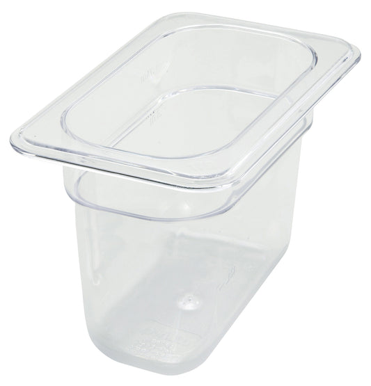 Winco SP7906 1/9 Size Polycarbonate Food Pan, 6" Deep