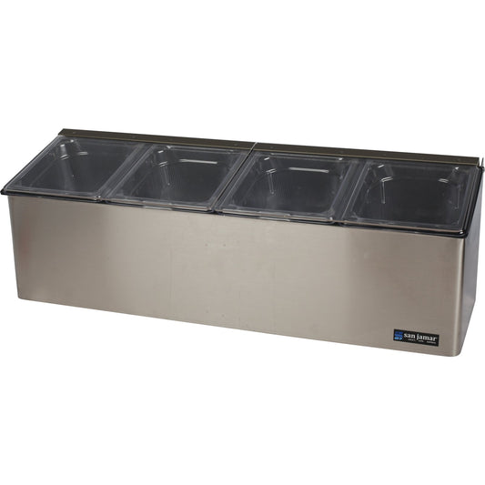San Jamar FP8244FL 4-Compartment Stainless Steel EZ-Chill Self-Service Center