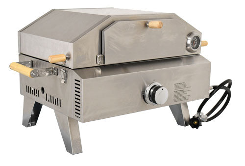 Omcan 49112 Propane Stainless Steel Pizza Oven with Foldable Legs