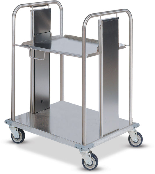 Dinex DXPIDRS1020 Stainless Steel Shelf Mobile Rack Dispenser for 10" x 20" Racks