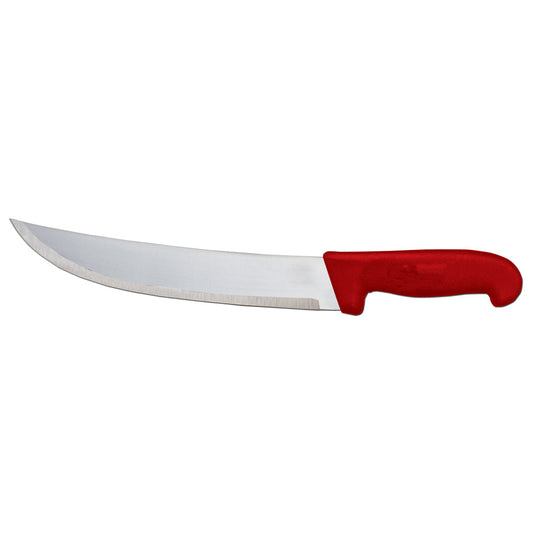 Omcan 12220 10-inch Steak Knife with Red Polypropylene Handle