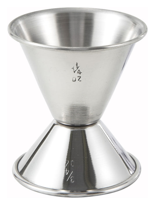 Winco J-2 3/4 oz. x 1-1/4oz. Stainless Steel Jigger