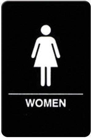 Winco SGNB-606 6" x 9" Information Sign (Braille) - "Women"