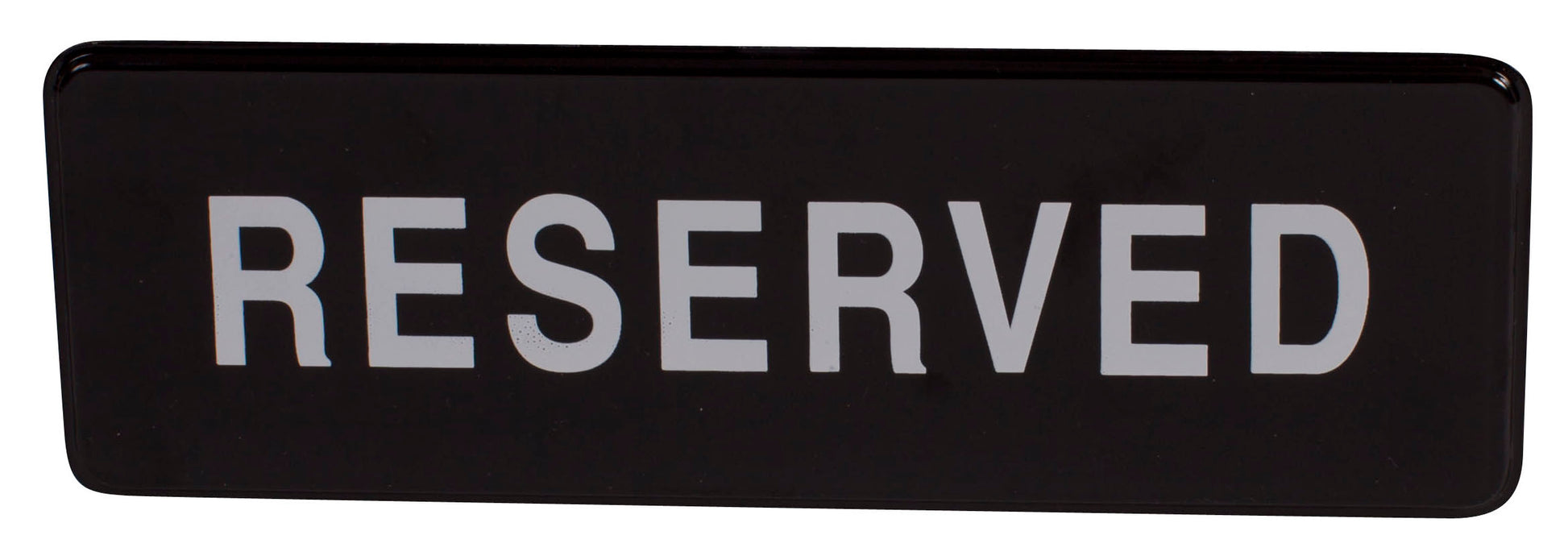Winco SGN-328 3" x 9" Black Information Sign - "Reserved"