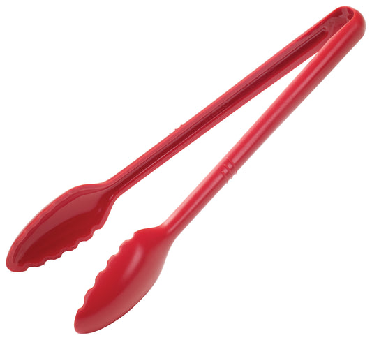 Winco CVST-12R 12" Red Curved Polycarbonate Serving Tong