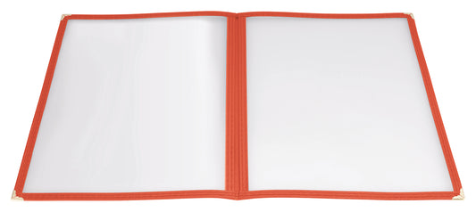 Winco PMCD-9R 9-3/8" x 12-1/8" Red Double Fold Menu Cover