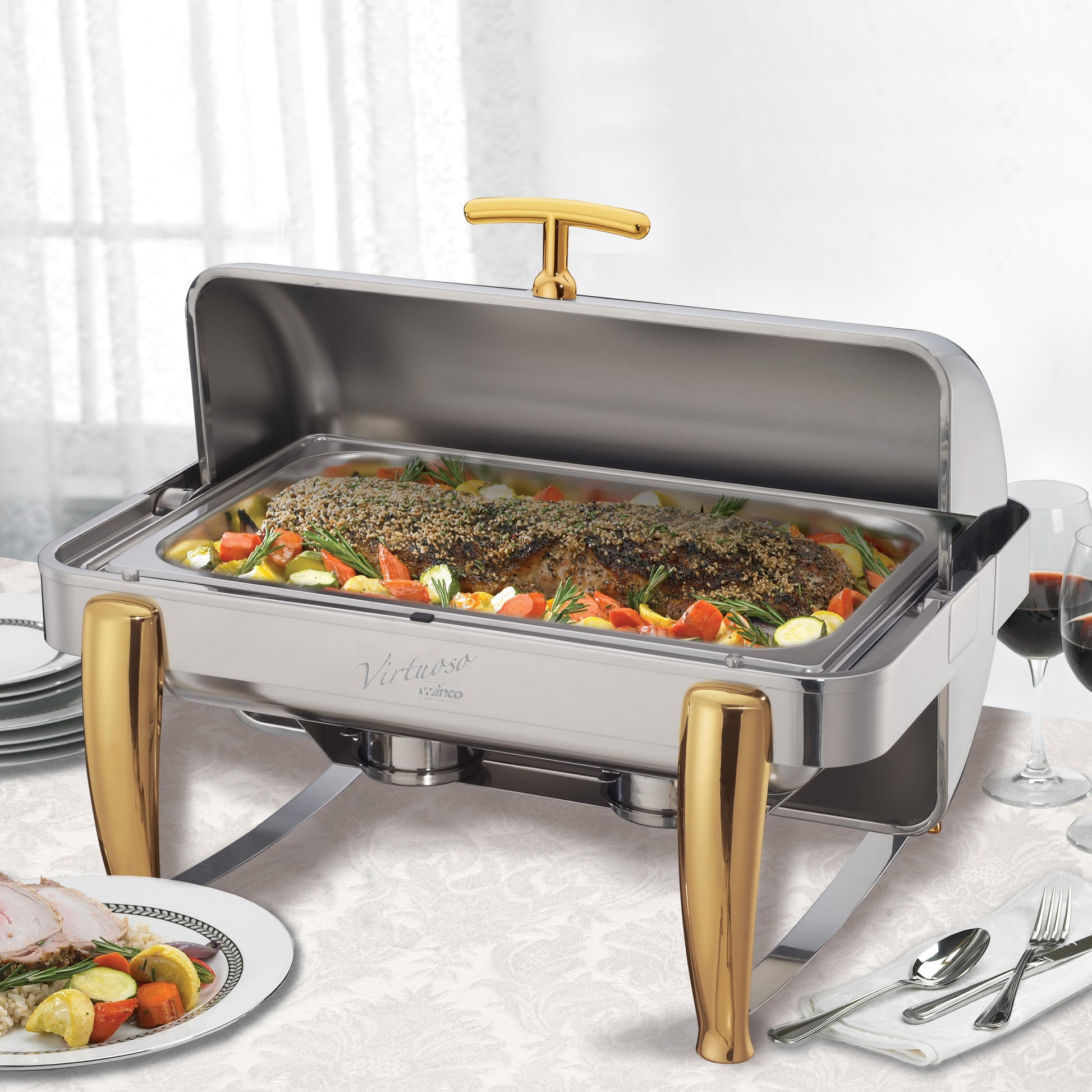 Winco SPF2 Full-size Stainless Steel Straight-sided Steam Pan, 2-1/2" Deep