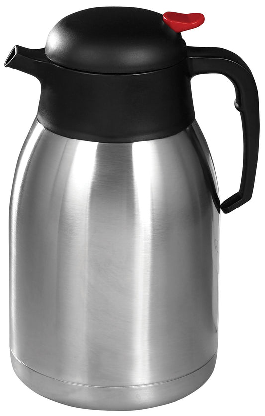 Winco CF-2.0 2 L Stainless Steel Insulated Carafe, Push Button