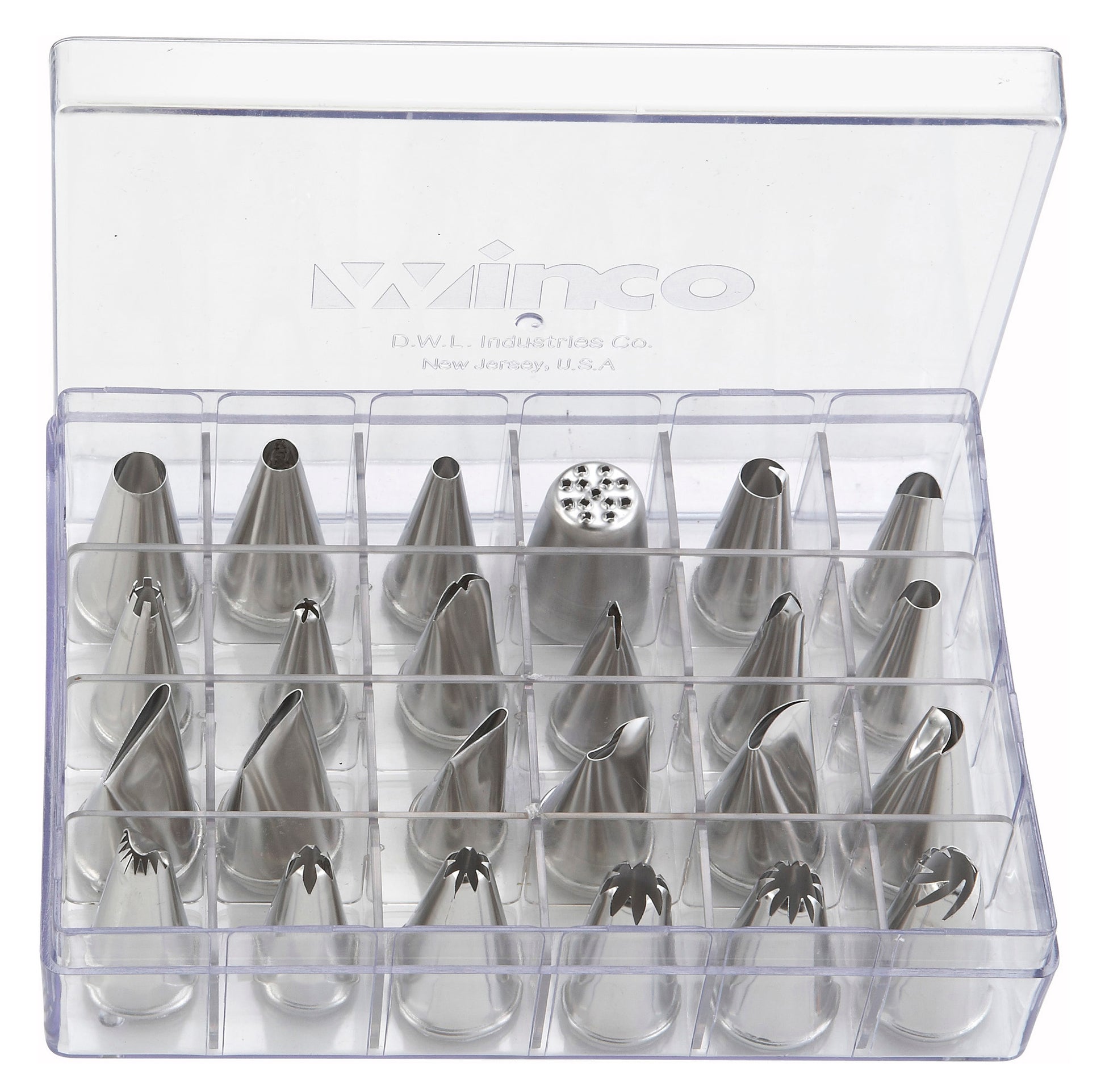Winco CDT-24 Stainless Steel 24 Tips Cake Decorating Set