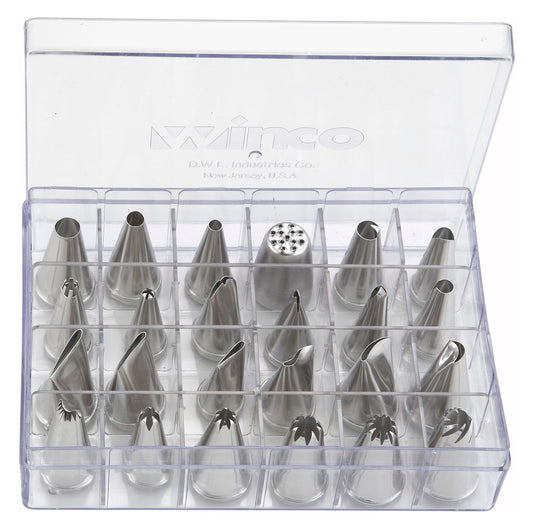 Winco CDT-24 Stainless Steel 24 Tips Cake Decorating Set