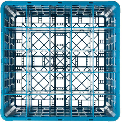 Carlisle RG25-514 Carlisle Blue 25-Compartment Polypropylene Divided Glass Rack with 5 Extenders 11.9"