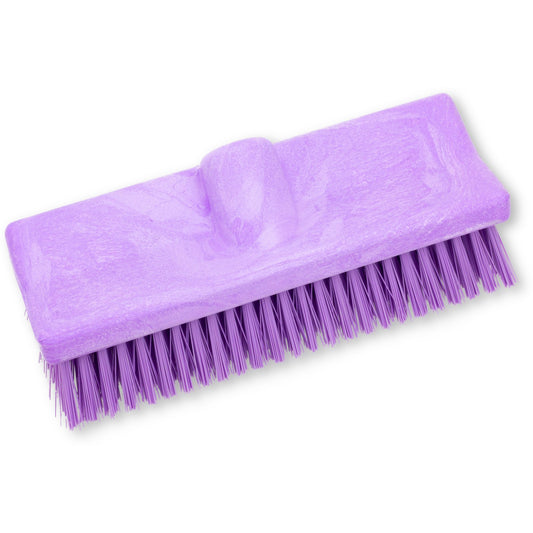 Carlisle 40423EC68 10" Purple Color Coded Bi-Level Scrub Brush