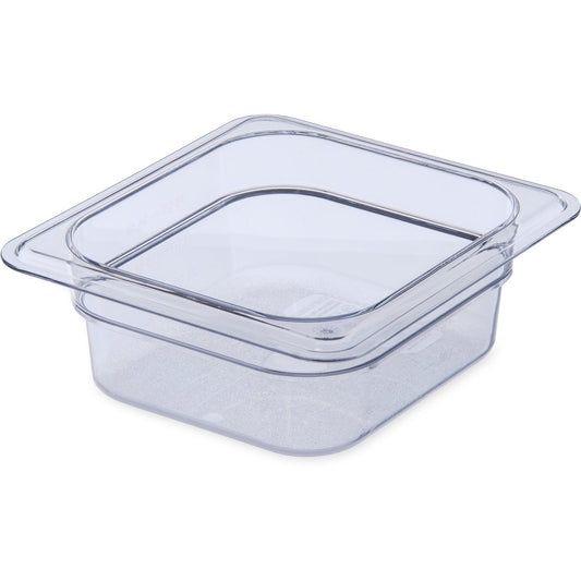 Carlisle 3068307 1/6 Size Clear Polycarbonate StorPlus Food Pan, 2.5" Deep