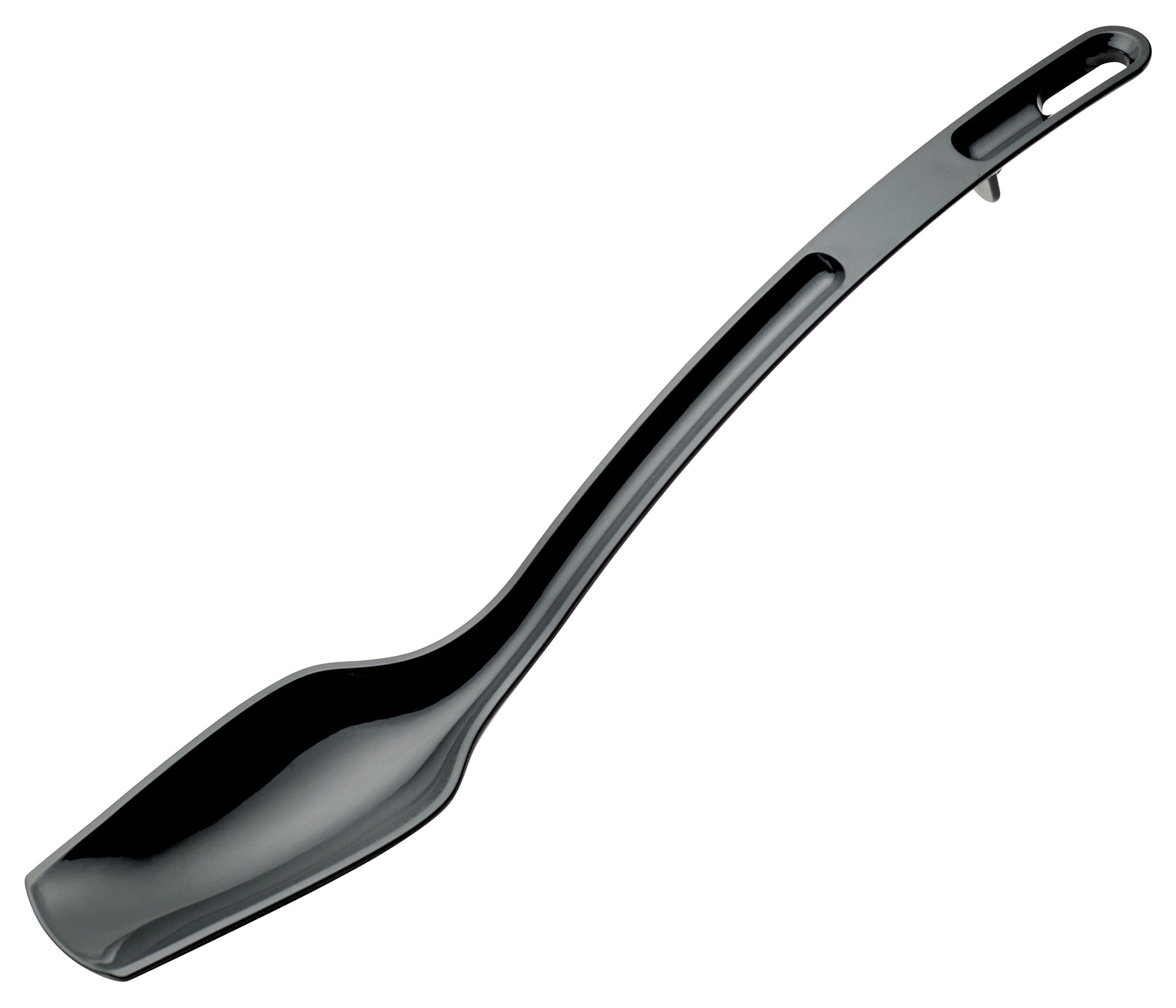 Winco CVBS-10K 3/4 oz. 10" Black Curved Polycarbonate Buffet Spoon