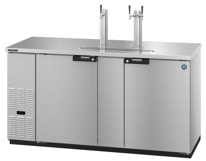 Hoshizaki DD69-S Two Section Stainless Steel Back Bar Direct Draw, Solid Doors Refrigerator