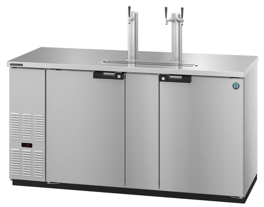 Hoshizaki DD69-S Two Section Stainless Steel Back Bar Direct Draw, Solid Doors Refrigerator