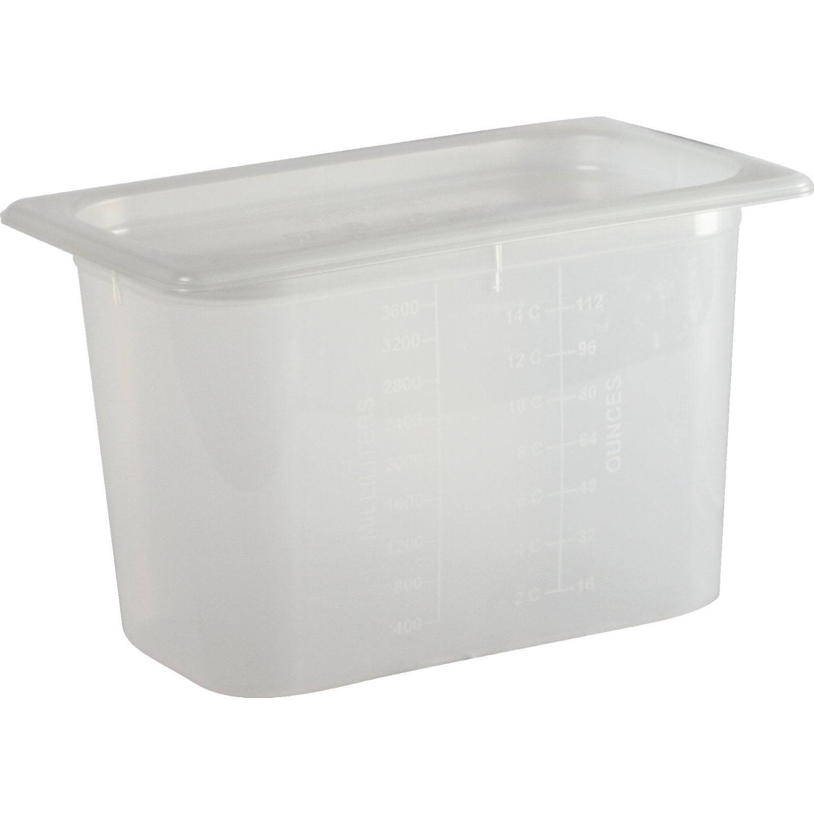 San Jamar MP14 1/4 Size Translucent Polypropylene Mod Pan Food Pan with Lid