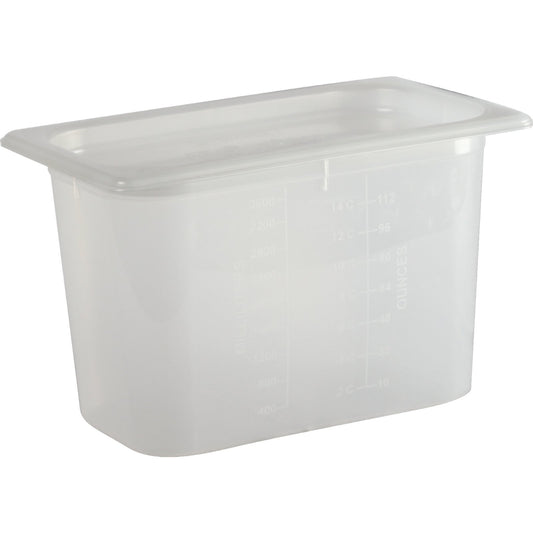 San Jamar MP14 1/4 Size Translucent Polypropylene Mod Pan Food Pan with Lid
