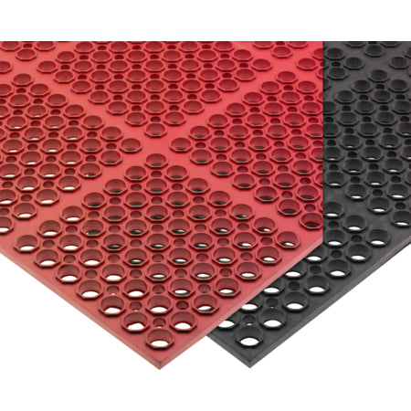 San Jamar KM2200B 3' x 5' x 3/4" Red Rubber Tuf-Mats Medium Duty - Bagged