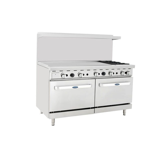 Atosa AGR-2B48GL-LP 60" Liquid Propane Gas Two Burner Gas Range with 48" Griddle