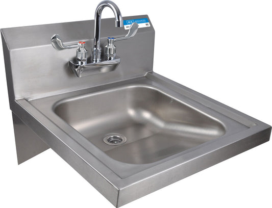 BK Resources BKHS-ADA-S-P-G Stainless Steel ADA Hand Sink w/ Gooseneck Faucet 16”L X14”W X 5” D Bowl