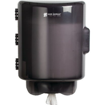 Carlisle T420TBK Black Centerpull Towel Dispenser