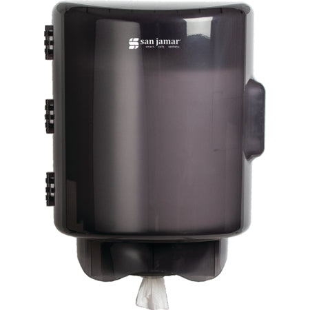 Carlisle T420TBK Black Centerpull Towel Dispenser