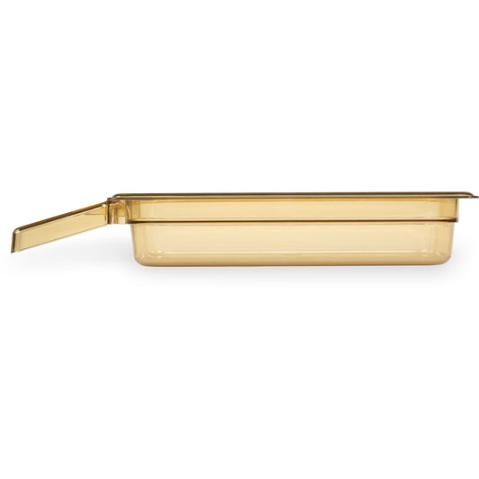 Carlisle 30860H13 1/3 Size Amber High Heat Plastic StorPlus Food Pan with Handle, 2.5" Deep