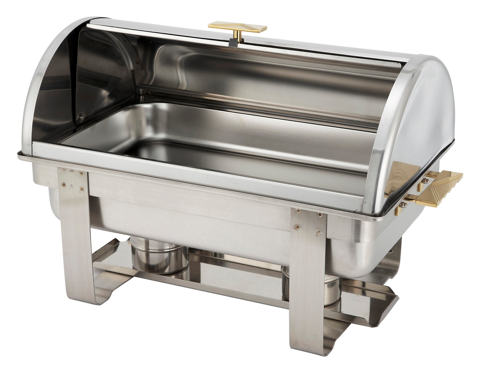 Winco C-5080 8 Qt. Stainless Steel Dallas Roll Top Cover Chafer, Heavyweight