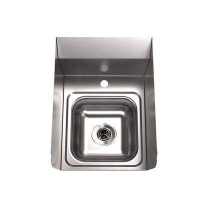BK Resources BKHS-D-SS-1-SS Stainless Steel Deck Mount Space Saver Hand Sink w/ Side Splashes, 1 Hole, 9"x9" Bowl