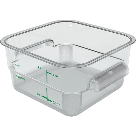 Carlisle 1195007 2 Qt Clear Square Polycarbonate Food Storage Container
