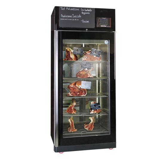 Omcan 46184 150kg Black Maturmeat® Cabinet with ClimaTouch® and Fumotic®