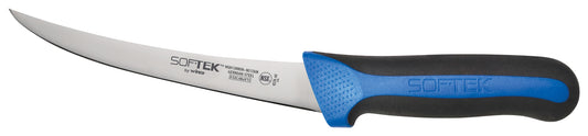Winco KSTK-60 6" SofTek Curved Boning Knife, Soft Grip Handle