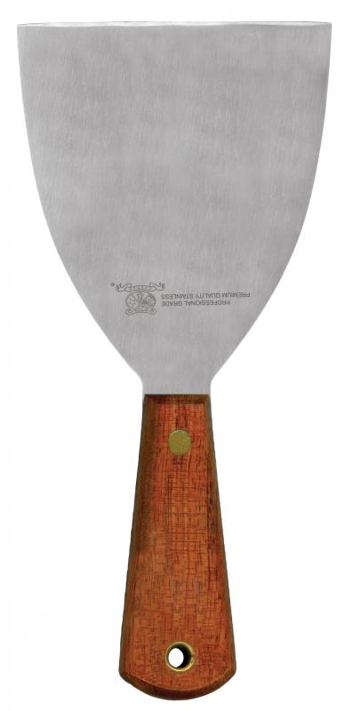 Omcan 23738 4.5" x 4" Pan Scraper with Wooden Handle and Hole
