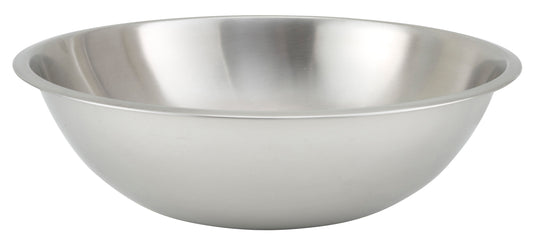Winco MXHV-1600 16 Qt. Stainless Steel Heavy Duty Shallow Mixing Bowl