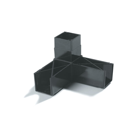 Carlisle 900303 1-1/4" 90* 3 Prong Black Sneeze Guard Assembly Blocks